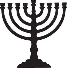 Jewish Menorah Silhouette Symbol

Traditional Hanukkah Menorah Icon

Seven-Branched Menorah Black Silhouette