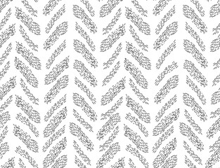 Seamless pattern with hand-drawn herringbone braids for textile design.