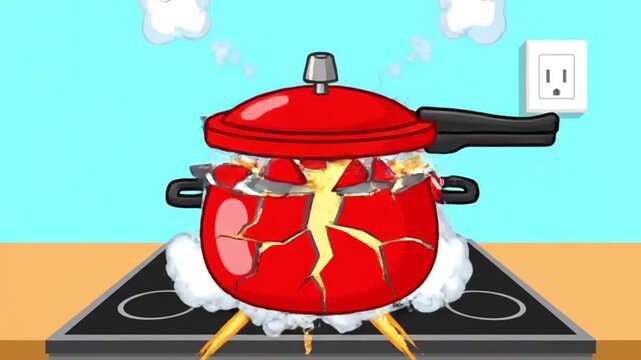 Vector illustration set of a vintage metal cooking pot and pan with a matching kitchen kettle and teapot design for restaurant food symbols