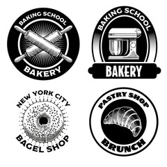 Set Vintage Badge of Baking and Cooking