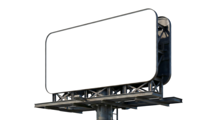 Blank billboard on transparent background PNG