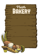 Vintage Style Bakery Flyer Wooden Design