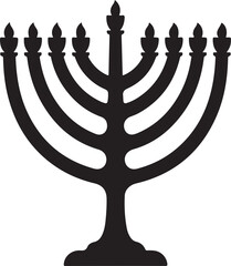 Jewish Menorah Silhouette Symbol

Traditional Hanukkah Menorah Icon

Seven-Branched Menorah Black Silhouette