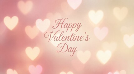 Happy Valentine's Day Pink Bokeh Hearts Background