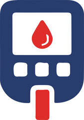 Flat icon illustration of a blood glucose meter for diabetes management