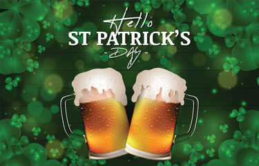 St patrick s day celebration with beer and clovers festive and cheerful © MyPixy