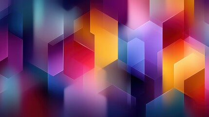 Vibrant abstract geometric hexagon pattern in colorful gradients.

