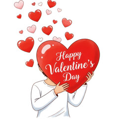 Person holding heart shaped valentine's day card