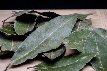 Beautiful and simple still life of dried bay leaves