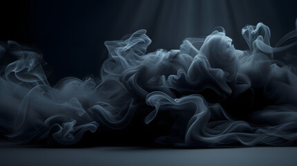 Mystical Flowing Smoke on Black Background