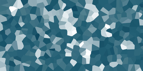 Fototapeta premium Geometric mosaic background in cool blue and white tones, composed of irregular polygonal shapes creating a modern abstract pattern perfect for digital design and visual concepts
