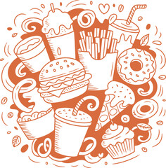 Fast Food and Junk Food Snack Collection