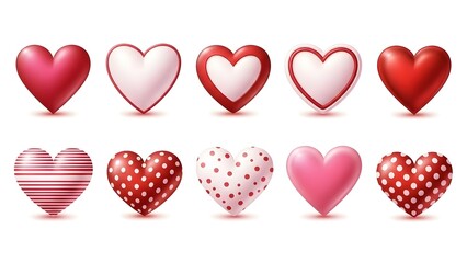 Happy valentine's day heart balloons in various colors and patterns
