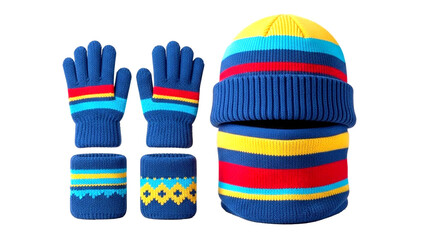 Stylish Gloves and Hat Set Display in Studio Environment