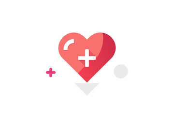 heart icon with plus sign design
