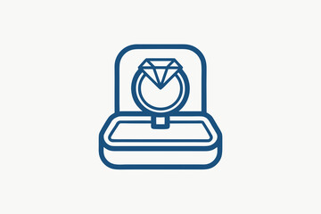 jewelry ring box icon rounded