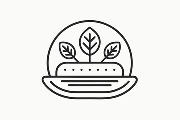vegetable dish icon oval plate