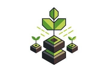 triangular sprout stacked icon