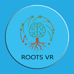 Creative Brain and Tree Roots Logo for Virtual Reality Technology