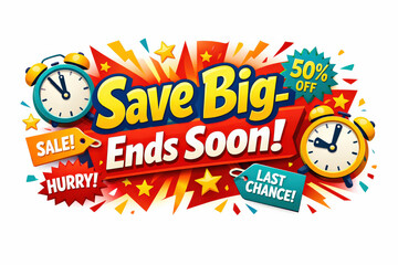 Save Big Holiday Sale. Seasonal holiday banner with promotional slogan, bright high-impact clearance banner emphasizing urgency