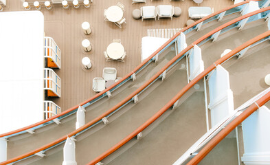 Furnished aft deck of a cruise ship