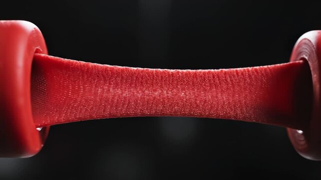 Closeup of red textured cylindrical objects