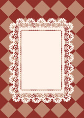 Lace Frame on rhombus Pattern Background