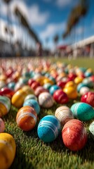 Exciting easter egg hunt for children in the park colorful eggs brighten spring family tradition outdoors