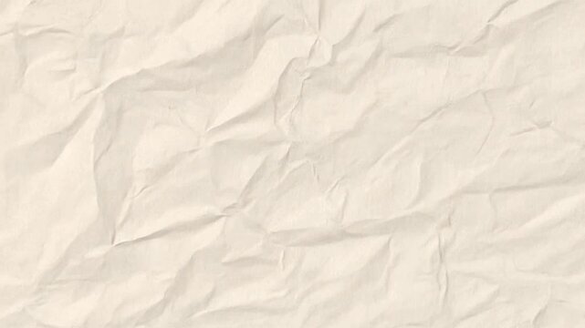 Beige crumpled paper texture with creases and wrinkles in a flat lay composition background