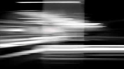 Abstract Black and White Glitch Effect with Horizontal Lines
