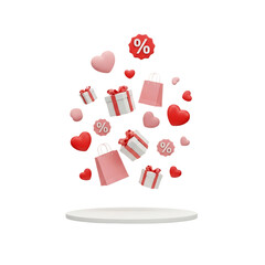 Floating Valentines Day Gifts and Hearts