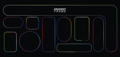 Vibrant gradient frame template for modern graphic design projects.