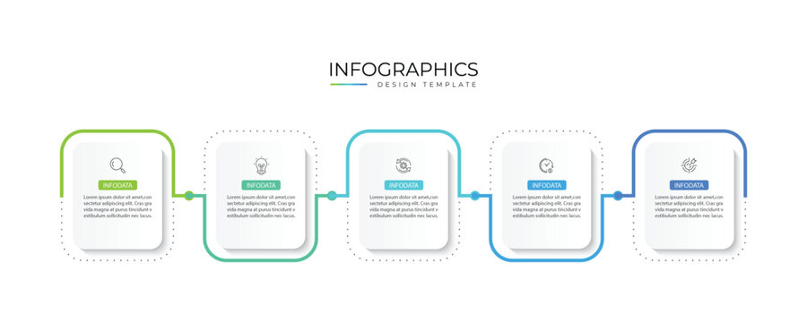 Business infographic template. 5 Step timeline journey. Process diagram, Infograph elements vector illustration.
