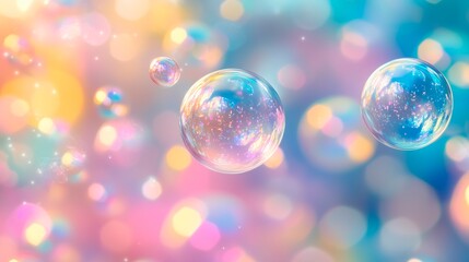 Shiny sparkling bubble lights, whimsical party and celebration backdrop