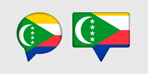 Flag of Comoros in speech bubble.
