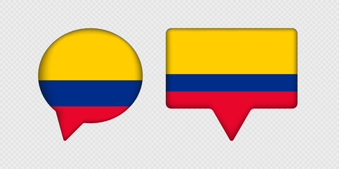 Flag of Colombia in speech bubble.