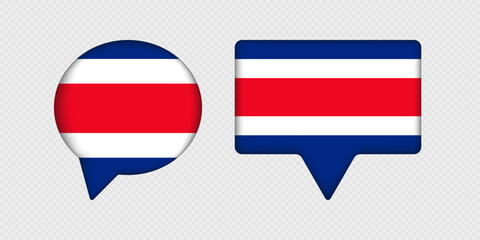 Flag of Costa Rica in speech bubble.