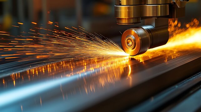 Metal grinding sparks fly. - Powered by Adobe