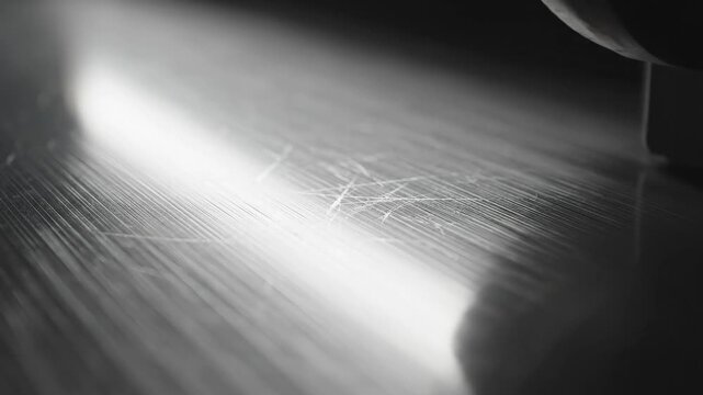 Closeup of scratched metallic surface