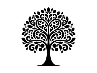 Obraz premium Minimal Tree Illustration Vector – Nature, Eco, Forest Concept
