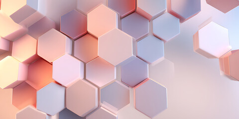 Soft Pastel Hexagon Geometric Abstract Background
