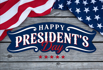 President day graphic featuring american flag on wood surface ideal for celebrating national holidays and highlighting historical occasion