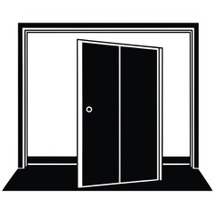 sliding door office vector on white background