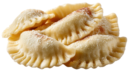 Dumplings, pelmeni, ravioli - isolated on white with clipping path