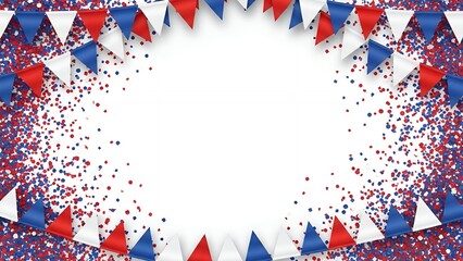 Obraz premium Bunting decoration with red, white, and blue colors for festive occasions