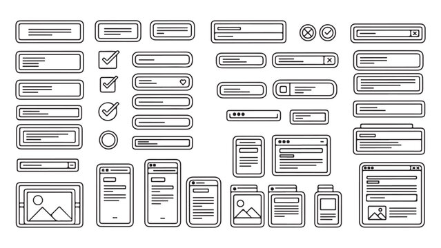 Outline Icons for UI Elements, Web Design and Mobile Apps