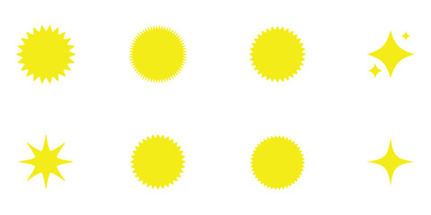 Star icons. Twinkling stars. Sparkles, shining burst. Christmas vector symbols isolated. Retro futuristic sparkle icons collection. collection of star icons in vector, shining icons, shiny, sparkling.