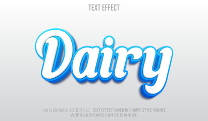 Dairy 3d editable text effect style