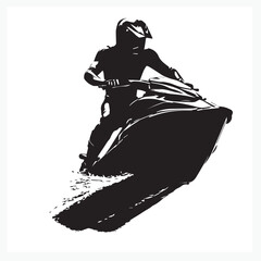 silhouette of a man jumping on a boat