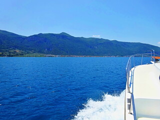 Greece - view from the boat of the town of Kamena Vourla and its surroundings
